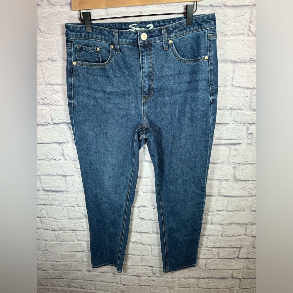 Seven 7 Slim Straight Jeans dark wash women’s size 10 denim pants